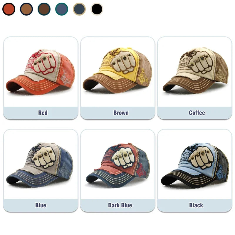 Fashion Baseball Cap Sports Outdoors Casual Cap Gorras Hip Hop Caps On Size Adjustable Unisex Fist River Patch