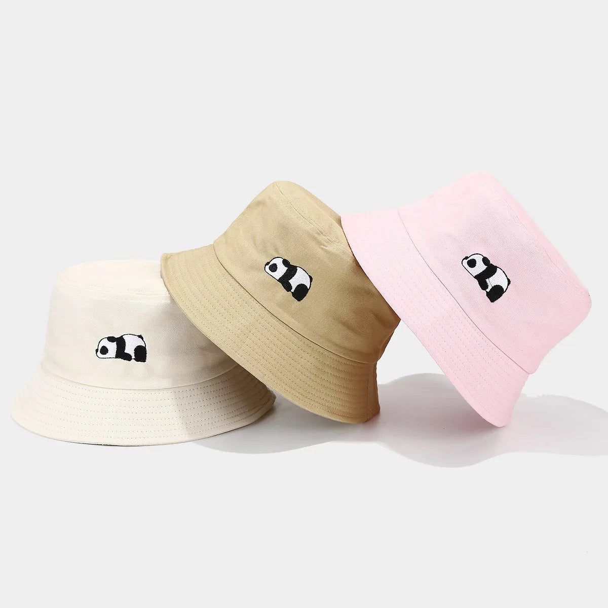 Fashion Cartoon Panda Funny Black White Bucket Hat For Men Women