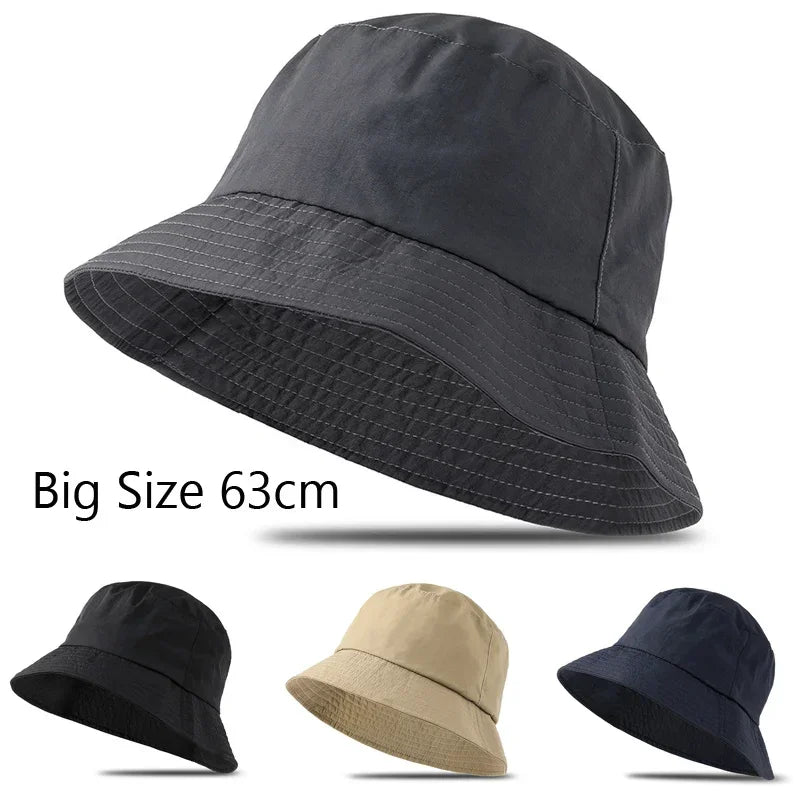Waterproof Large Size XL62cm Sun Hat Men Women's Sunscreen UV Protection Bucket Hat