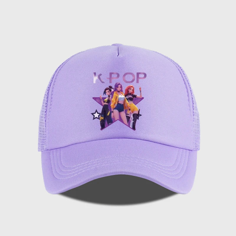 K-POP Girl Group Printed Mesh Cap Baseball Cap