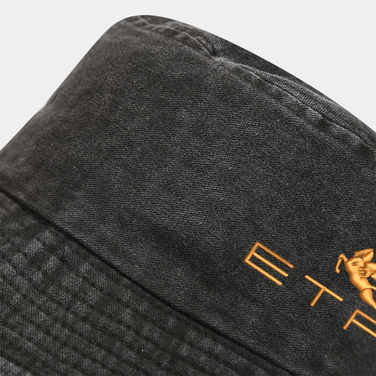 'E.T.R.O' Washed Retro Sunshade Embroidered Fisherman Hat Bucket Hat
