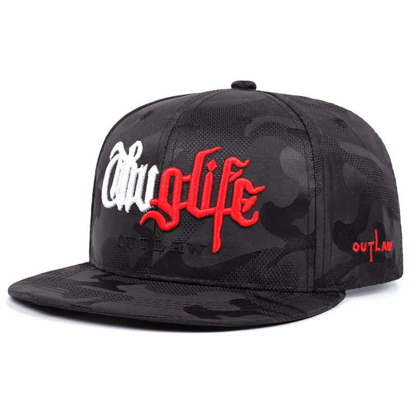 Fashion Personalized New Flat Brimmed Hat Riot LIFE Embroidered Street Hip Hop Hat Snapback Caps