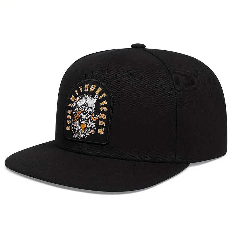Unisex Skeleton Head Ship Anchor Embroidery Hip-hop Hats