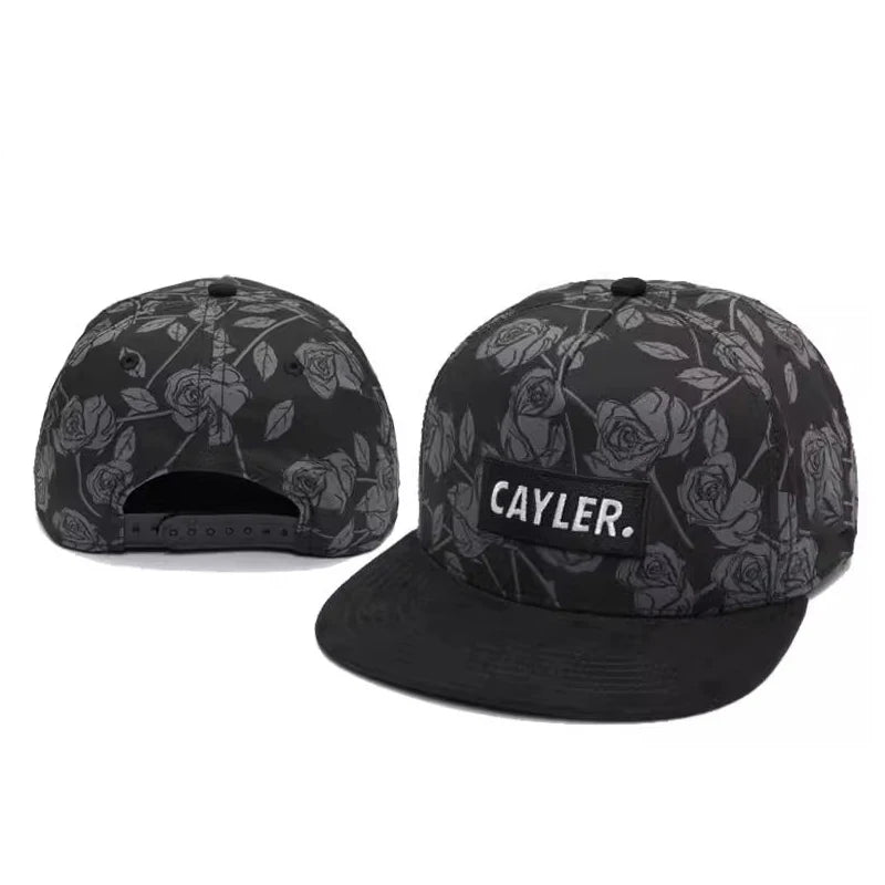 Rose Printed Letter Embroidery Baseball Hat Snapback Caps Hip-Hop Hats