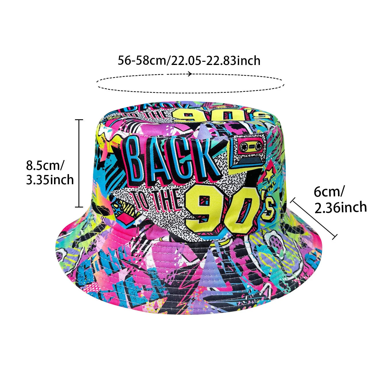 Abstract Graffiti Art Back 90S Colorful Printed Bucket Hat