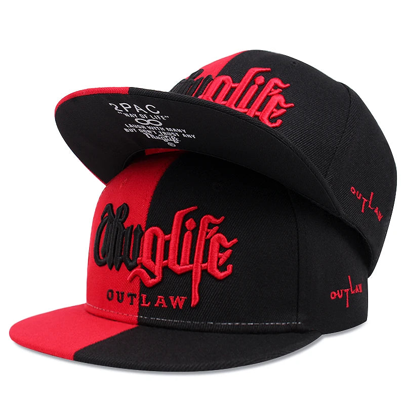 2025 Fashion Fastball CAP Thug Life Embroidery Hip Hop Baseball Cap Snapback Hat