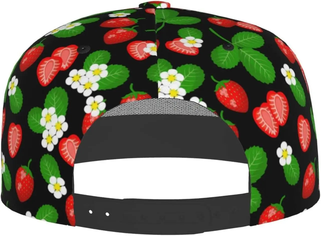 Cute Pink Strawberry Snapback Hat For Women Men