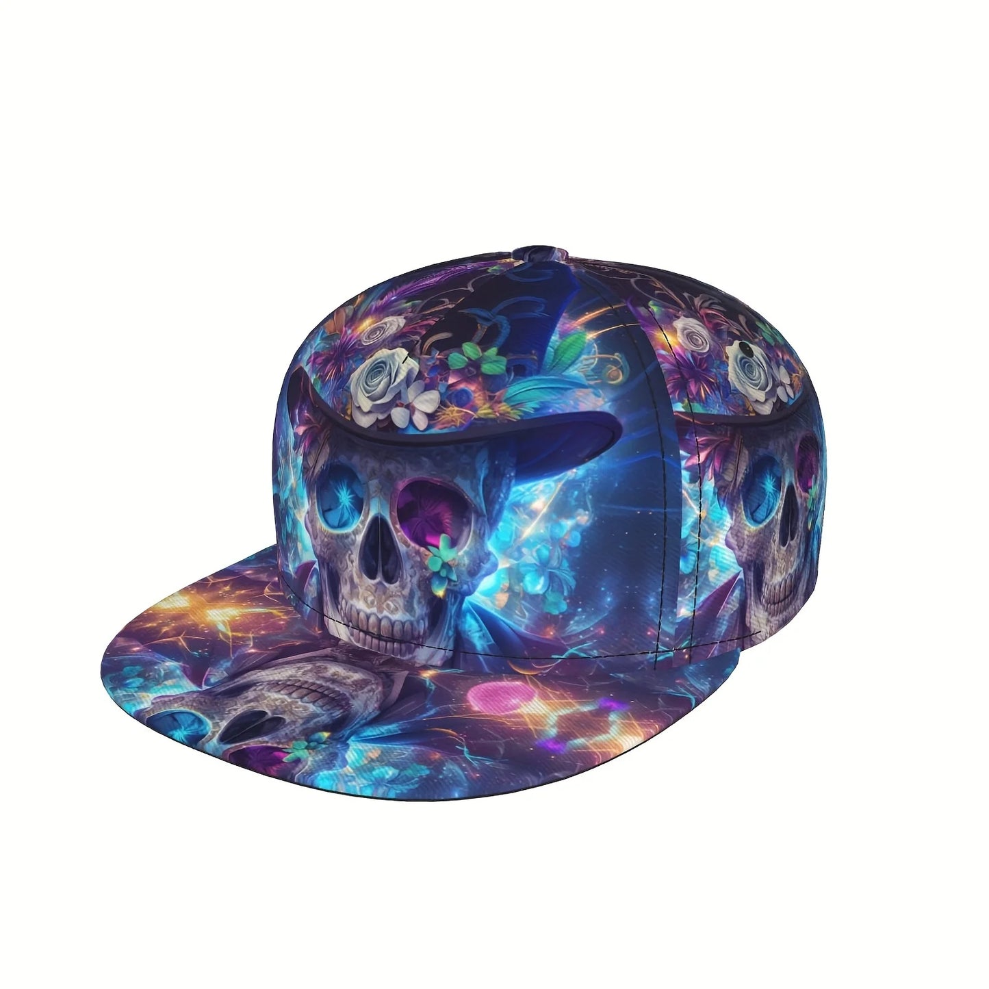 Unisex Skull Print Snapback Cap