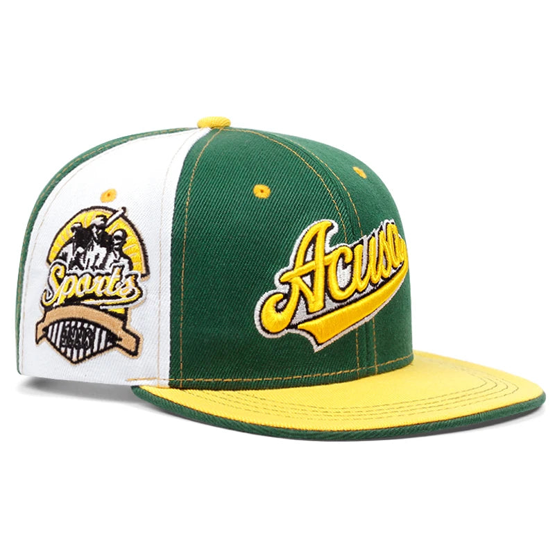 Fashion Acusa Embroidered Men's Color Block Cap Hip Hop Hat Snapback Caps