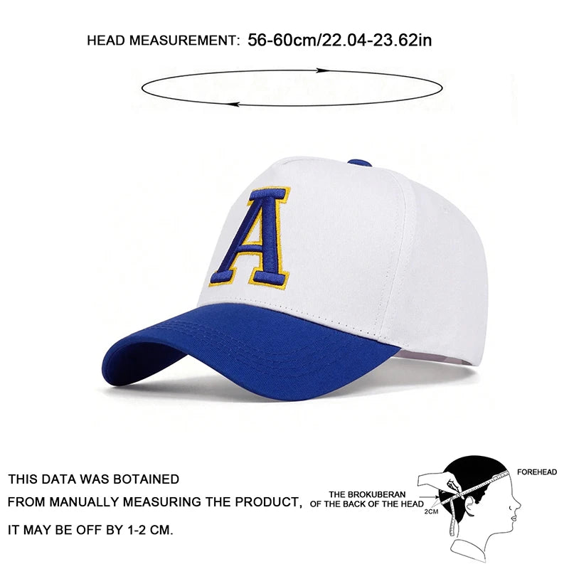 Unisex Stereoscopic A Letter Embroidery Baseball Caps Sunscreen Hat