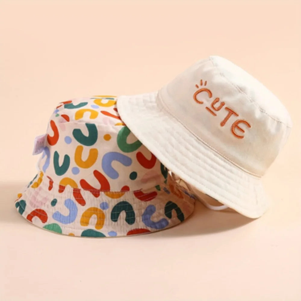 Summer Bucket Hat Embroidered Double-Layer Fabric