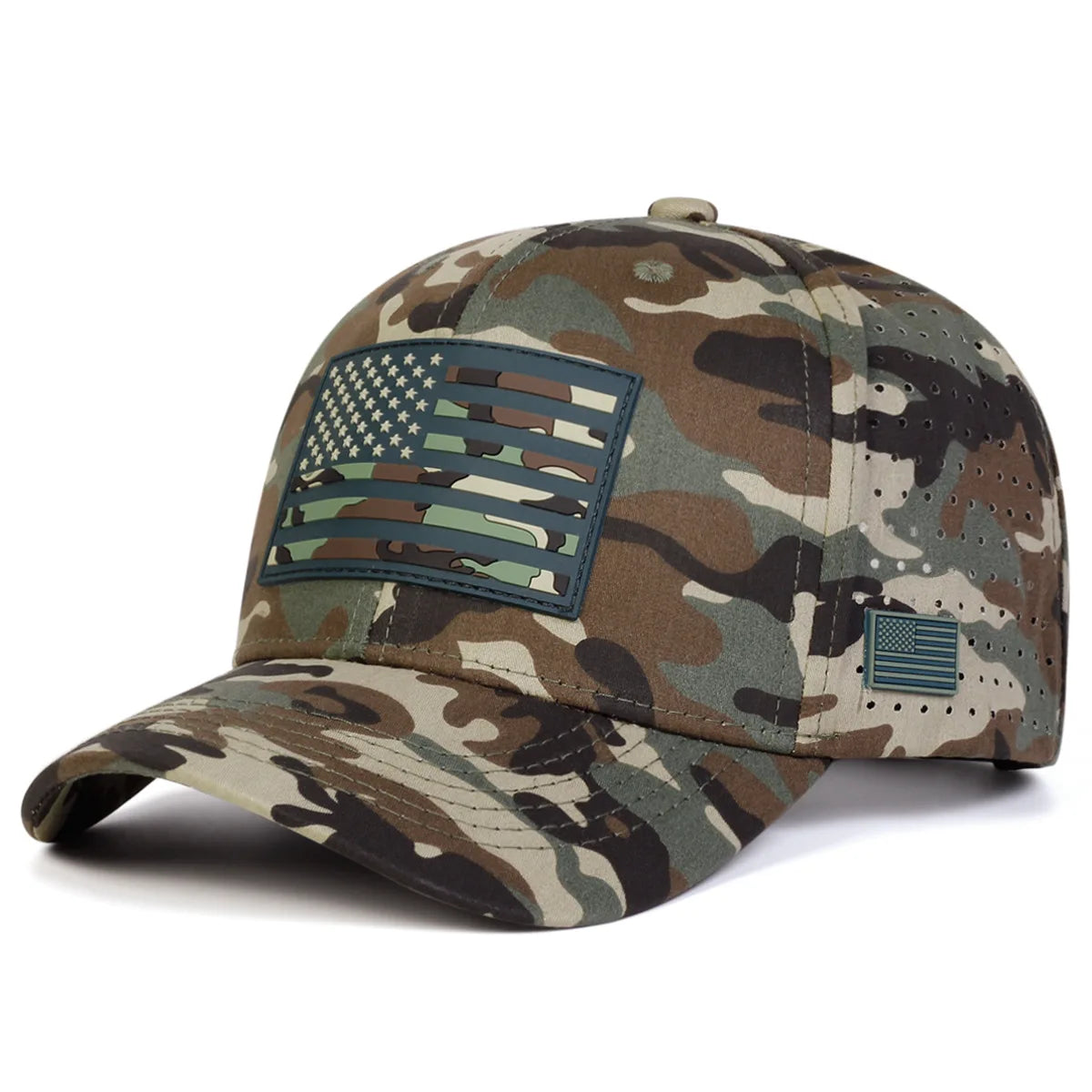 Fashion Patch American Flag Breathable Mesh Baseball Cap