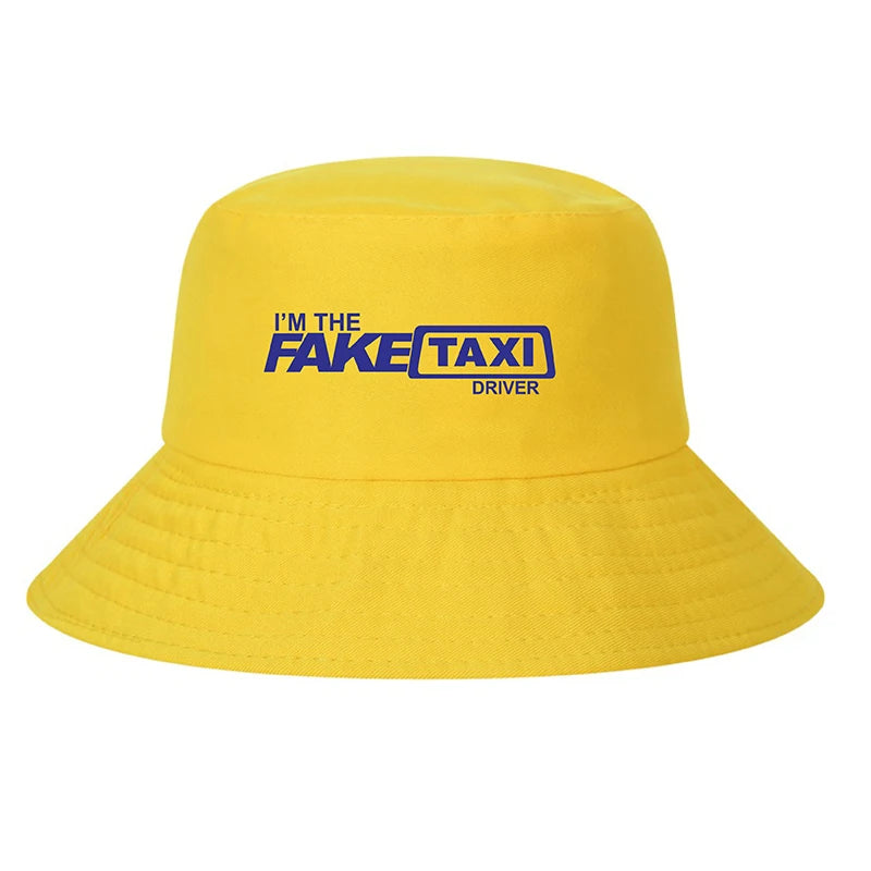 Fake Taxi Bucket Hats Cool Fake Taxi Driver Caps Men Sports Bob Bucket Hat Unisex