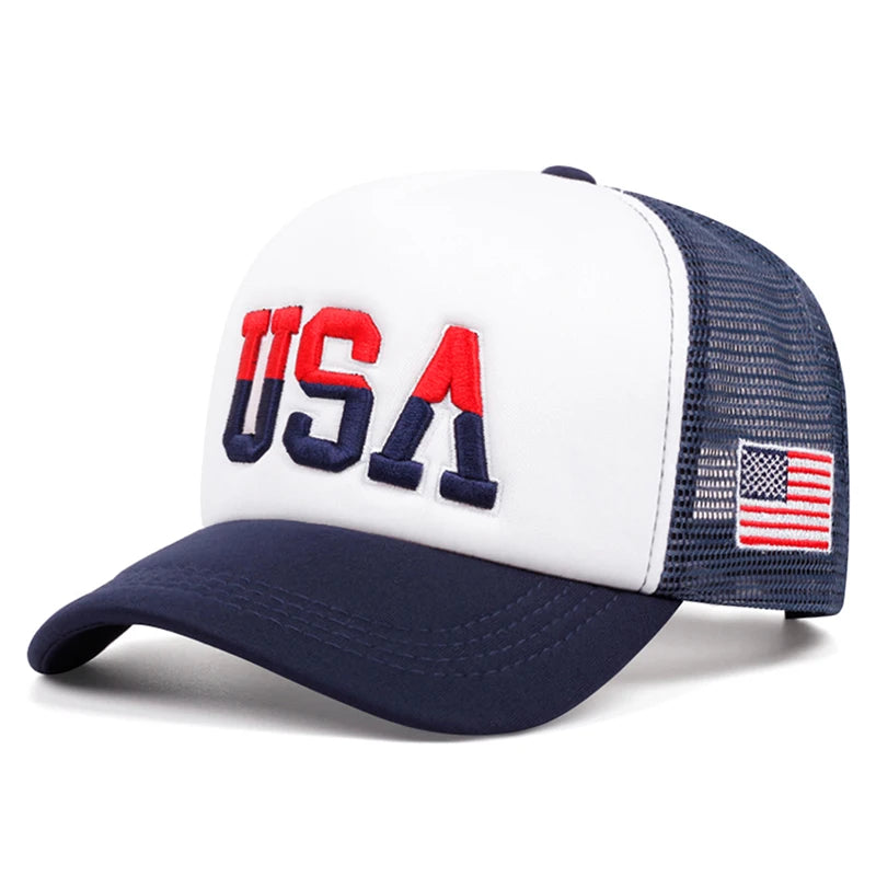 USA Side Embroidered American Flag Baseball Hat