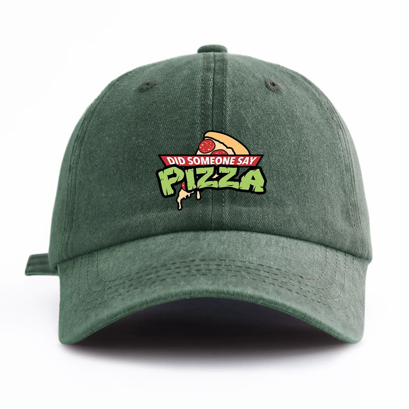 PIZZA Print Washed Baseball Cap For Adults