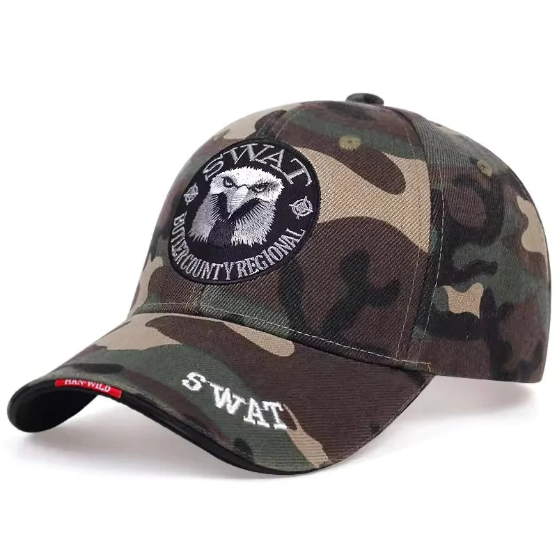 Army Cap Male Embroidered Eagle Black Baseball Caps