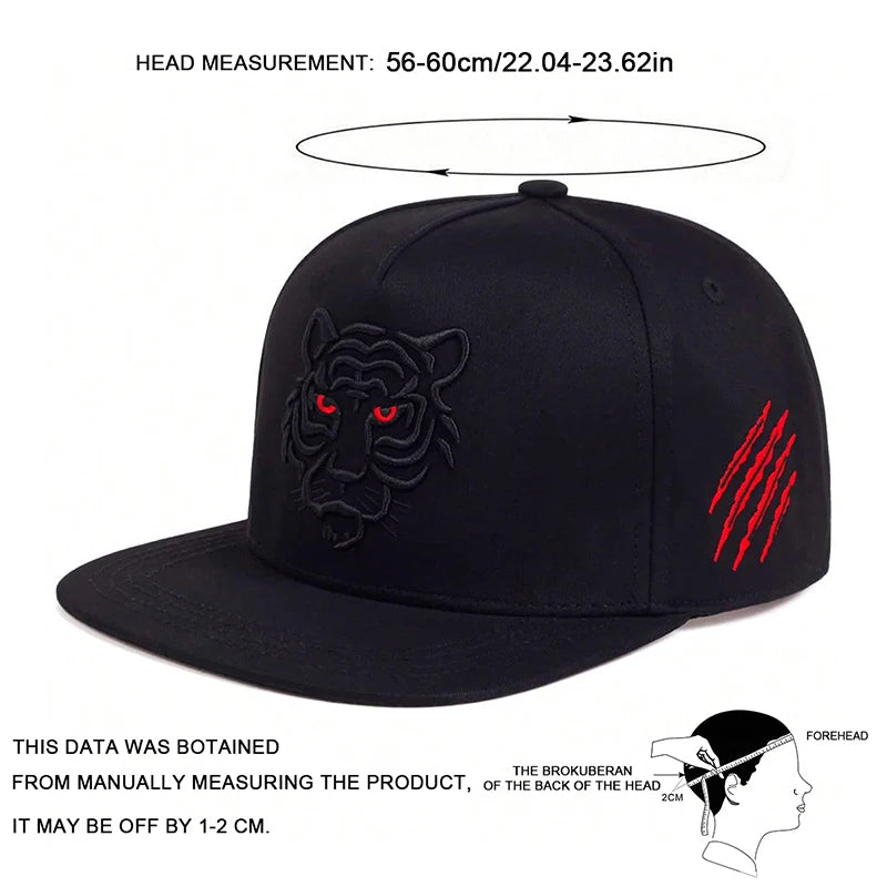 Unisex Tiger Embroidery Hip-hop Hats Baseball Caps Snapback Caps