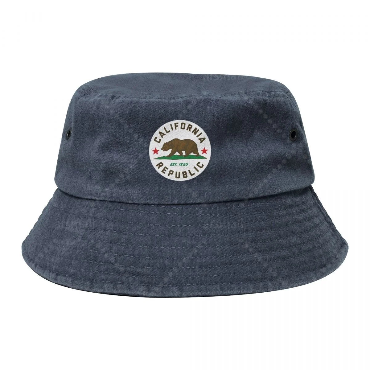 California Republic Sticker Unisex Cotton Bucket Hats