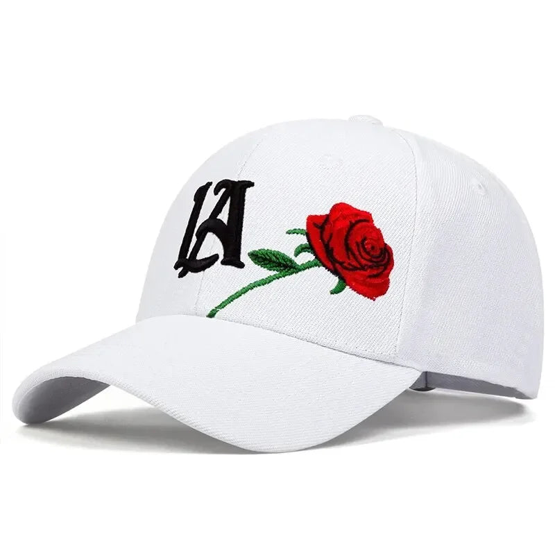 Unisex LA Rose Embroidery Baseball Caps