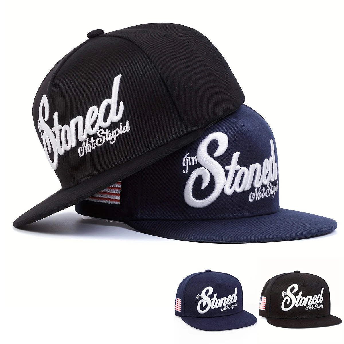 Unisex Stoned Letter Embroidery Hip-Hop Hats Baseball Caps Snapback Caps