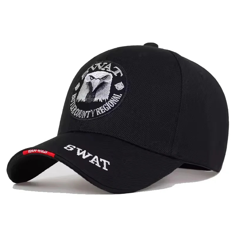 Army Cap Male Embroidered Eagle Black Baseball Caps