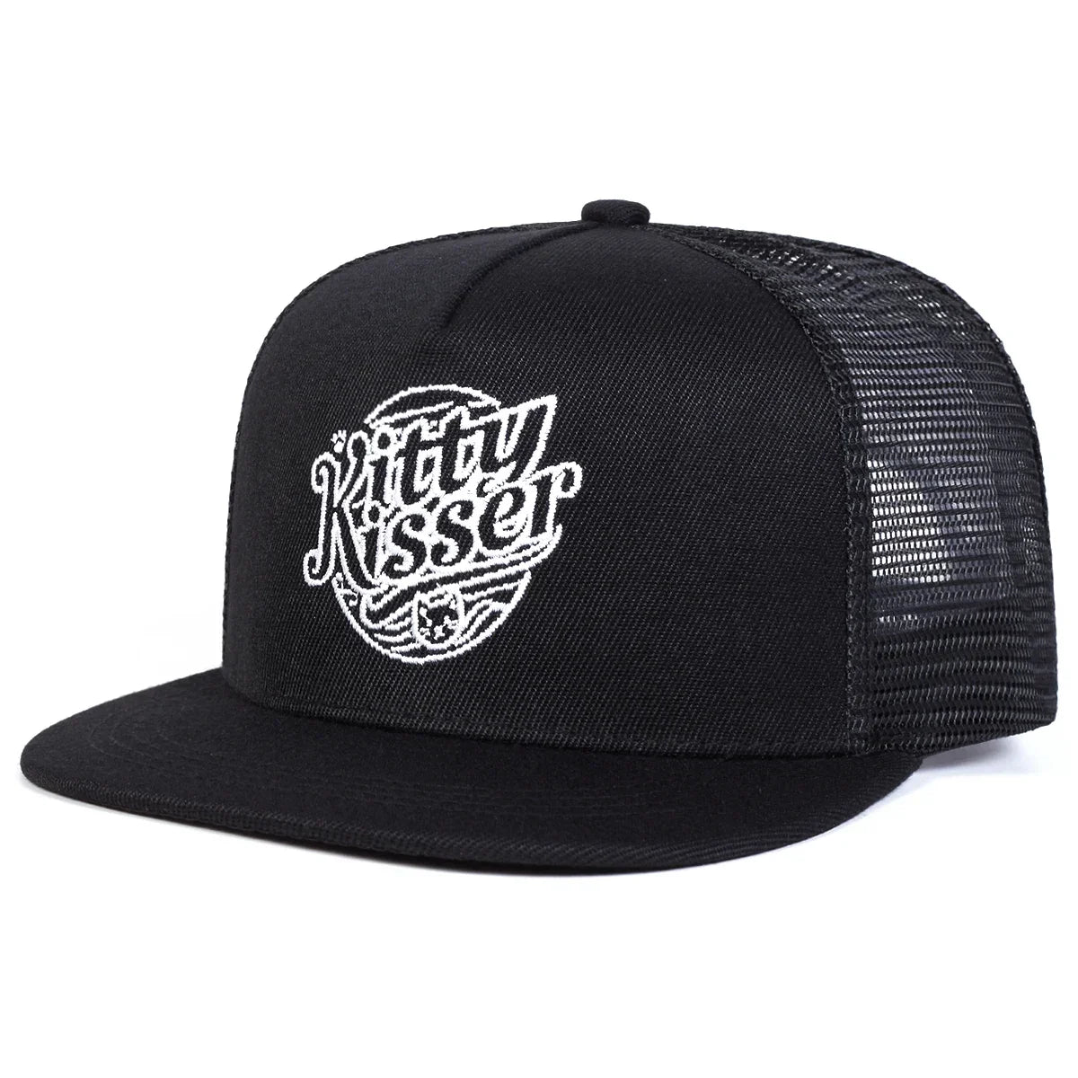 Unisex Kitty Kisser Letter Embroidery Hip-hop Net Hats