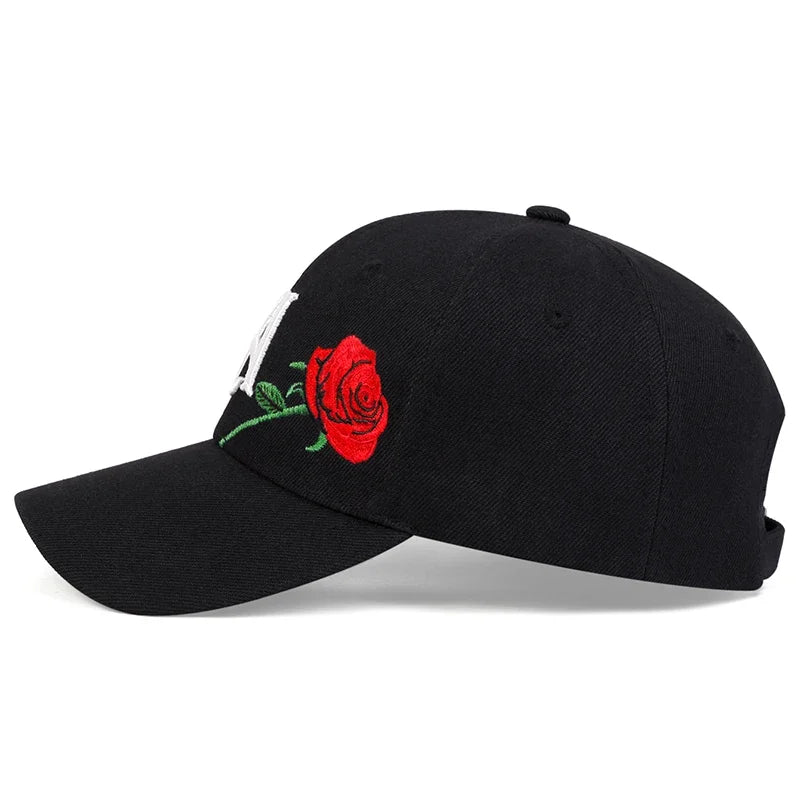 Unisex Rose Letter Embroidery Baseball Caps