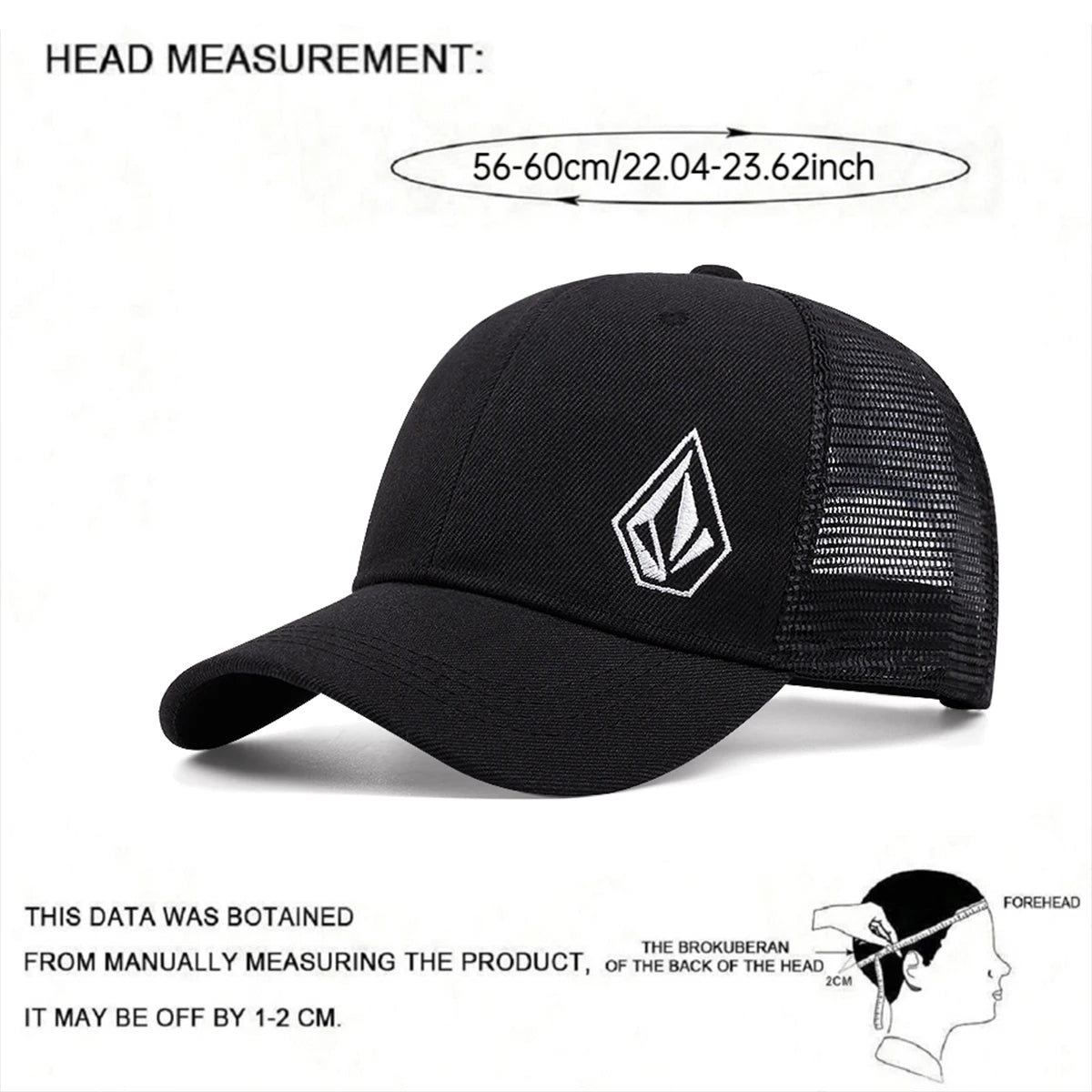 2025 New Diamond Embroidered Cotton Mesh Hat Men's Hip Hop Hat Decorative Hat Women's Baseball Hat