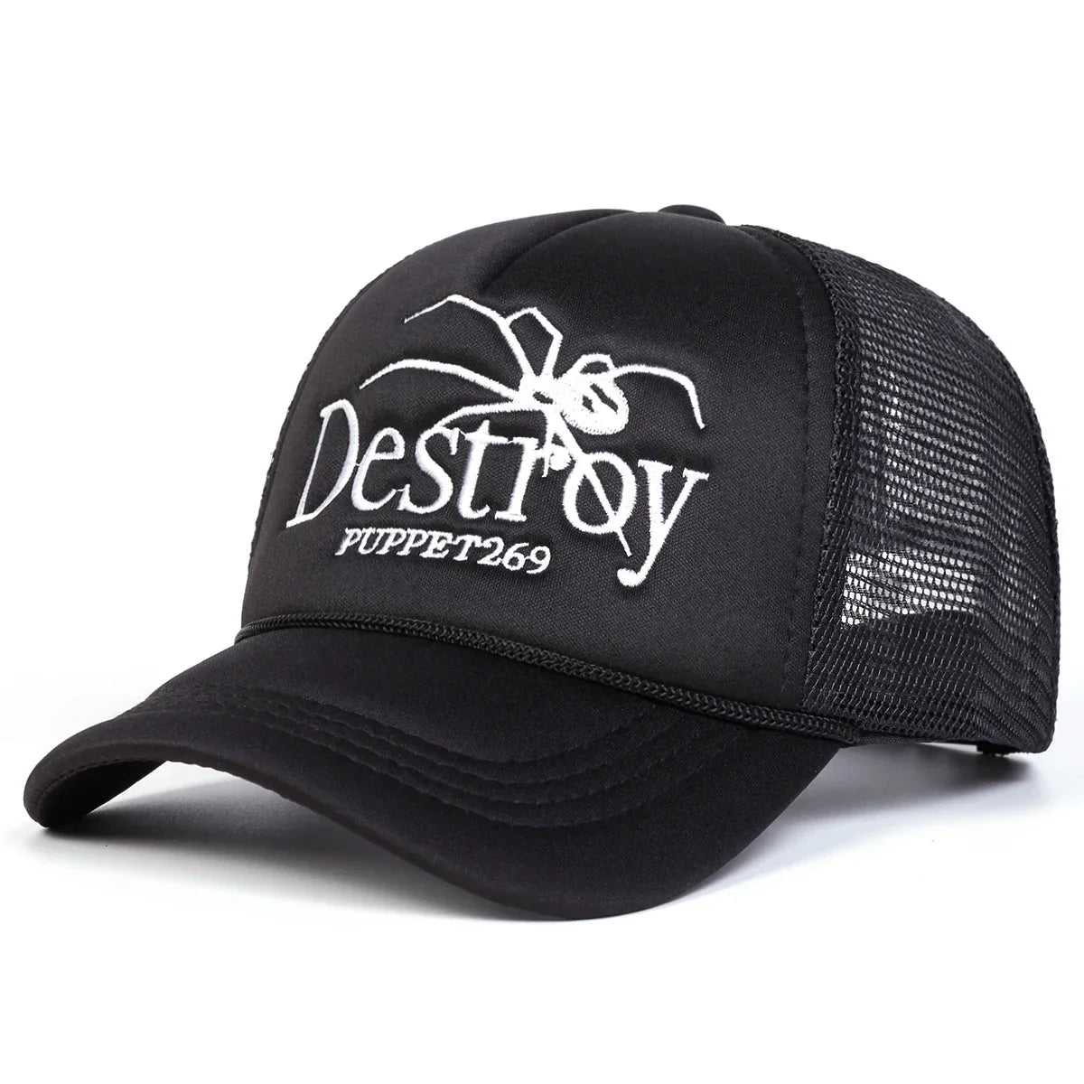 Unisex DESROY Spider Embroidery Baseball Net Caps