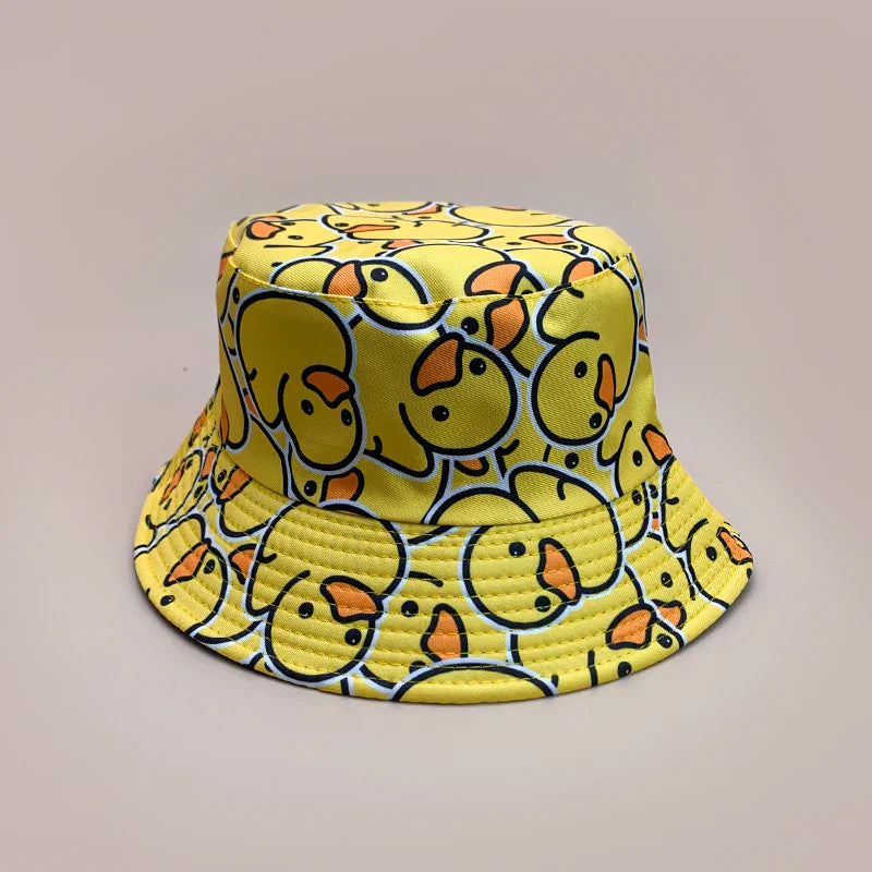 Cartoon Yellow Duck Bucket Hats New Unisex Cute
