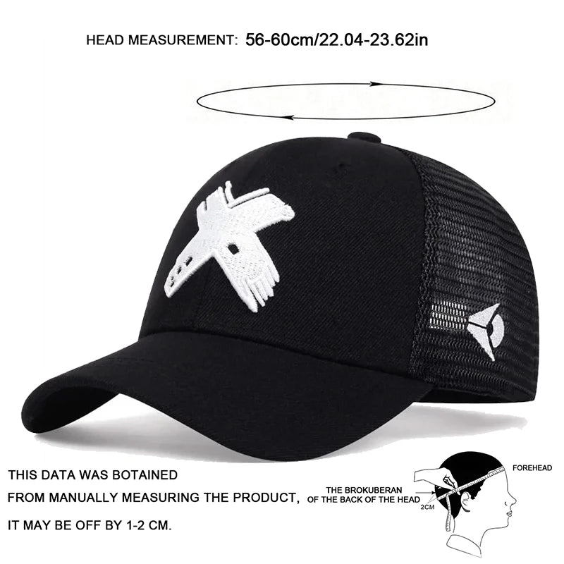 Unisex X Letter Embroidery Baseball Caps Sunscreen Hat Sports Golf Cap