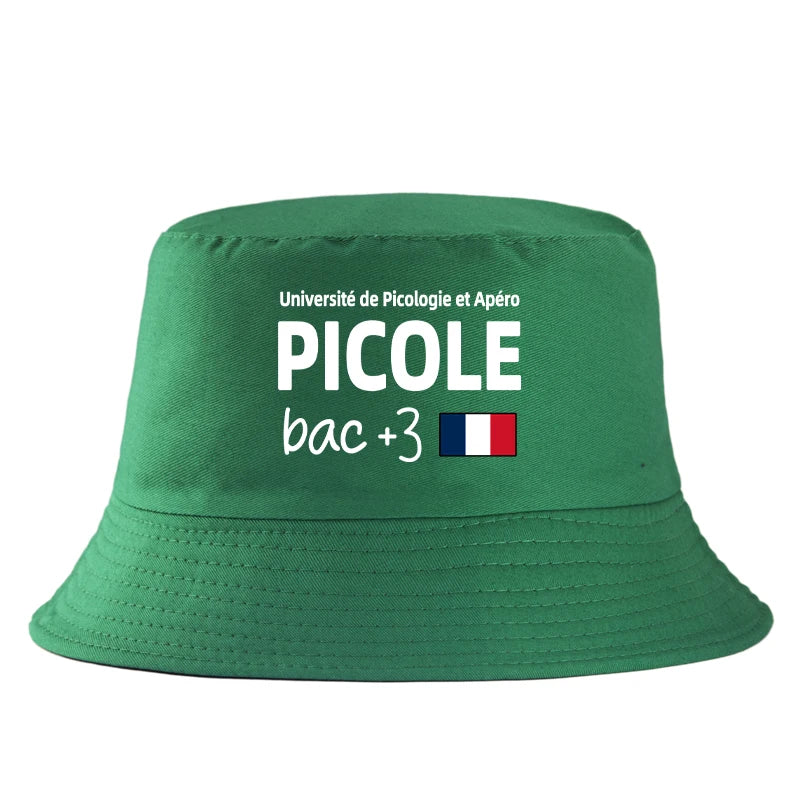 Universite Apéro Picole Bac+3 Printed Reversible Bob Bucket Hat Women Men