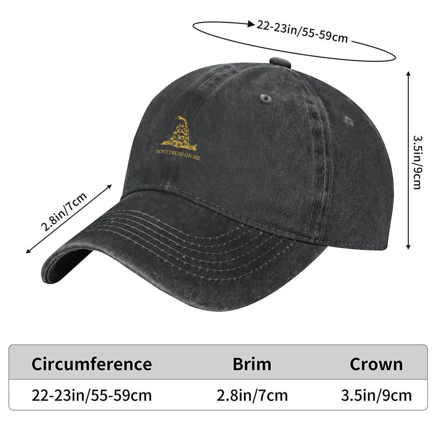 Don't Tread On Me Gadsden Flag Baseball Cap