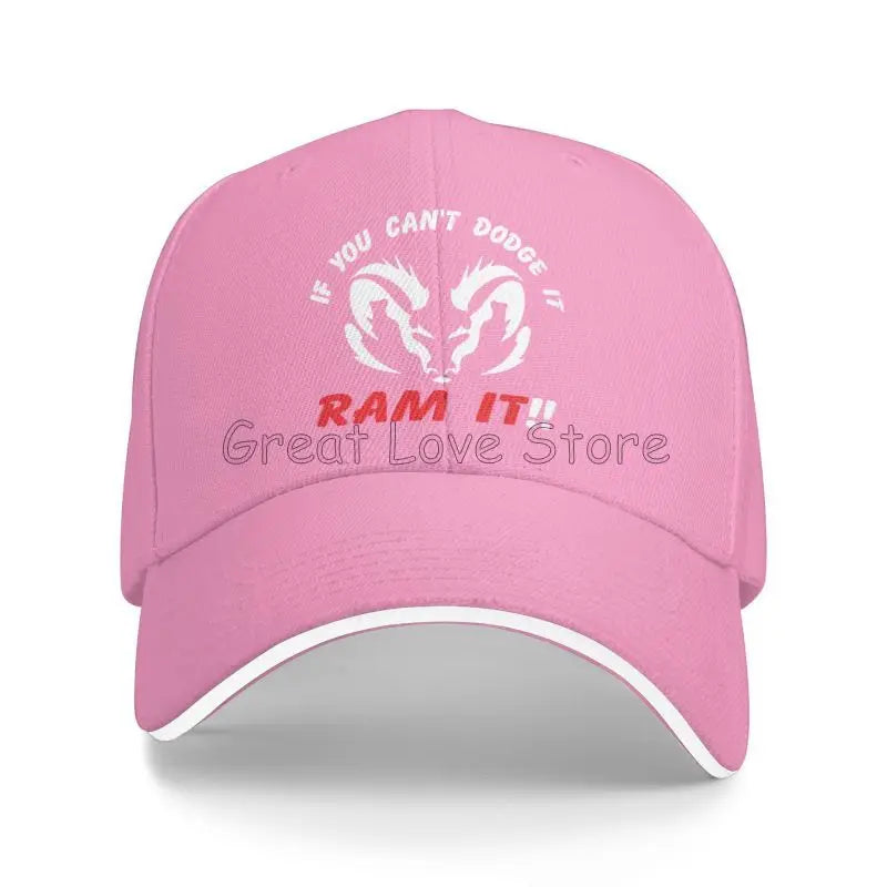 If You Can`T Dodge It Ram It Print Sandwich Baseball Cap