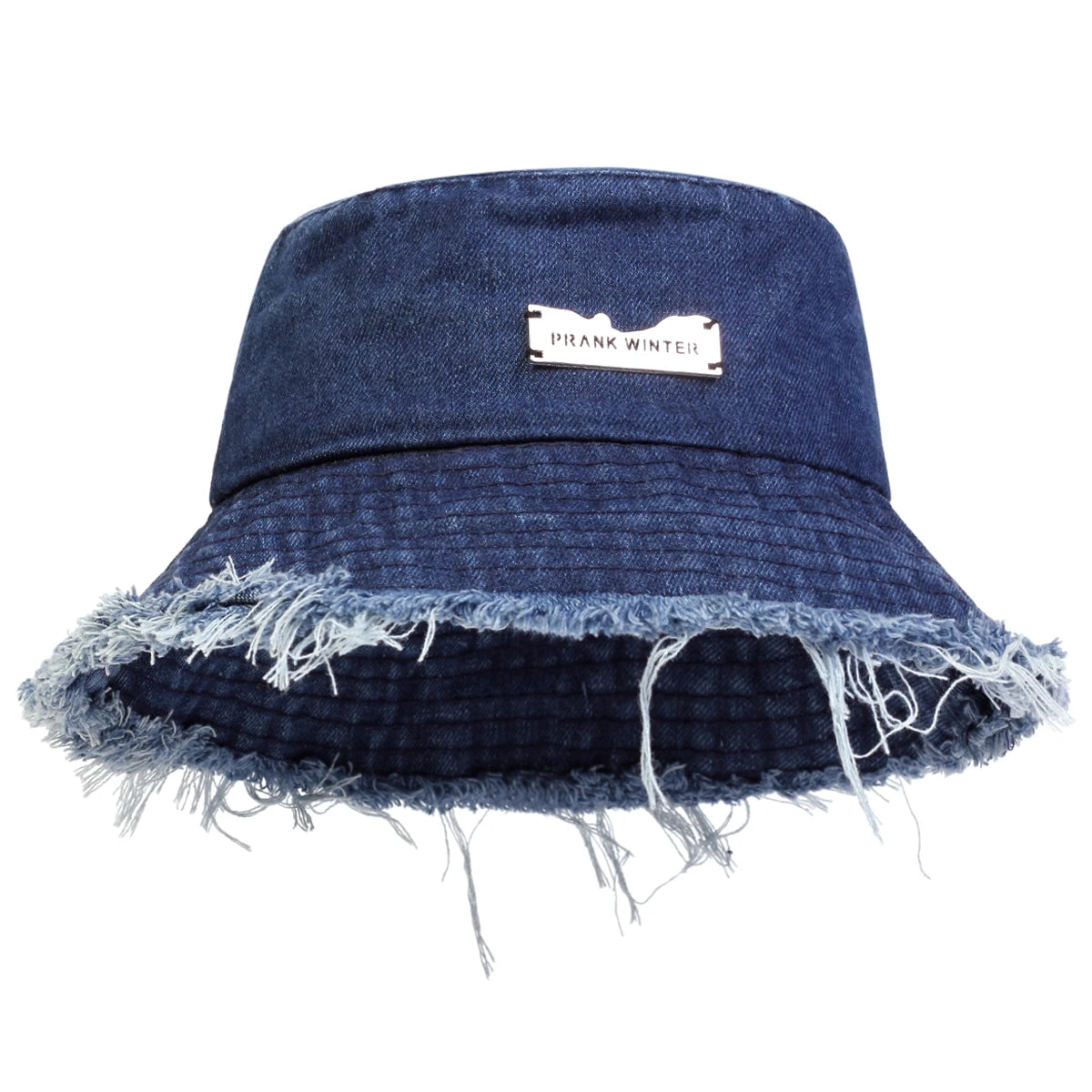 Vintage Edge Holes Denim Bucket Hat
