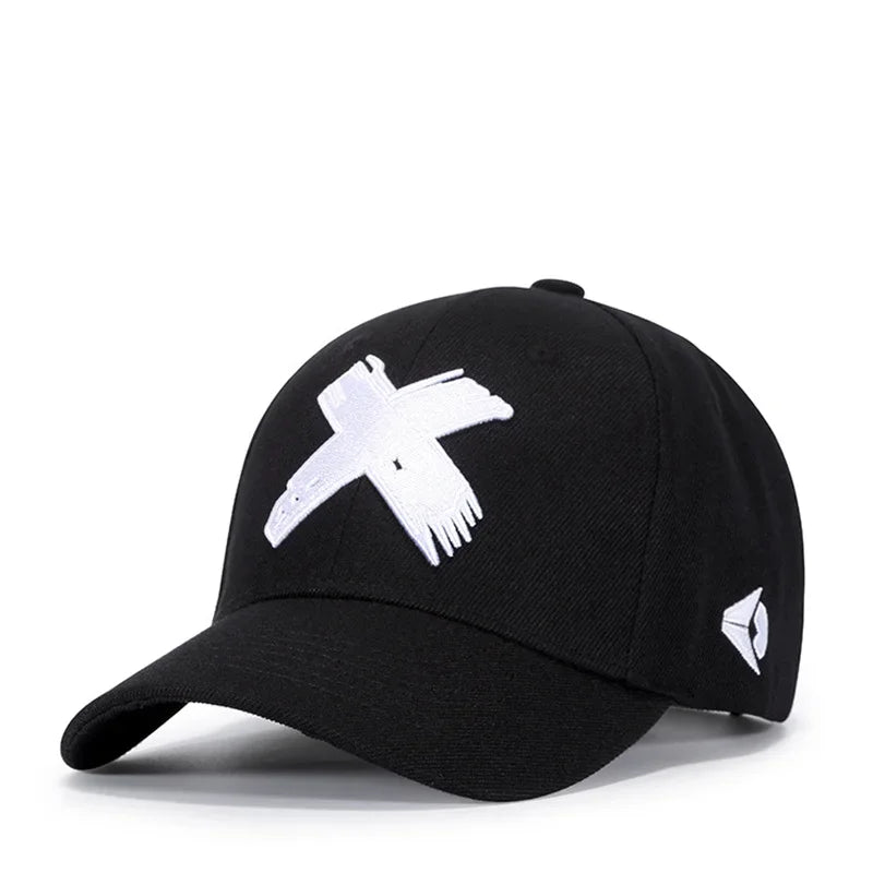 Unisex X Letter Embroidery Baseball Caps
