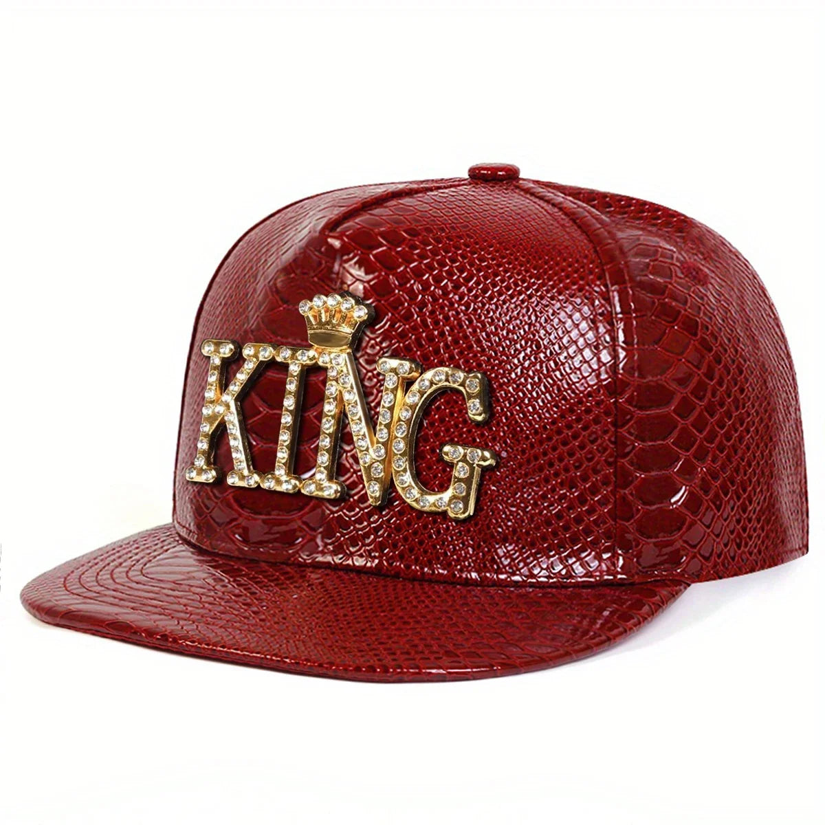 Unisex King Pattern Leather Hip hop Hats