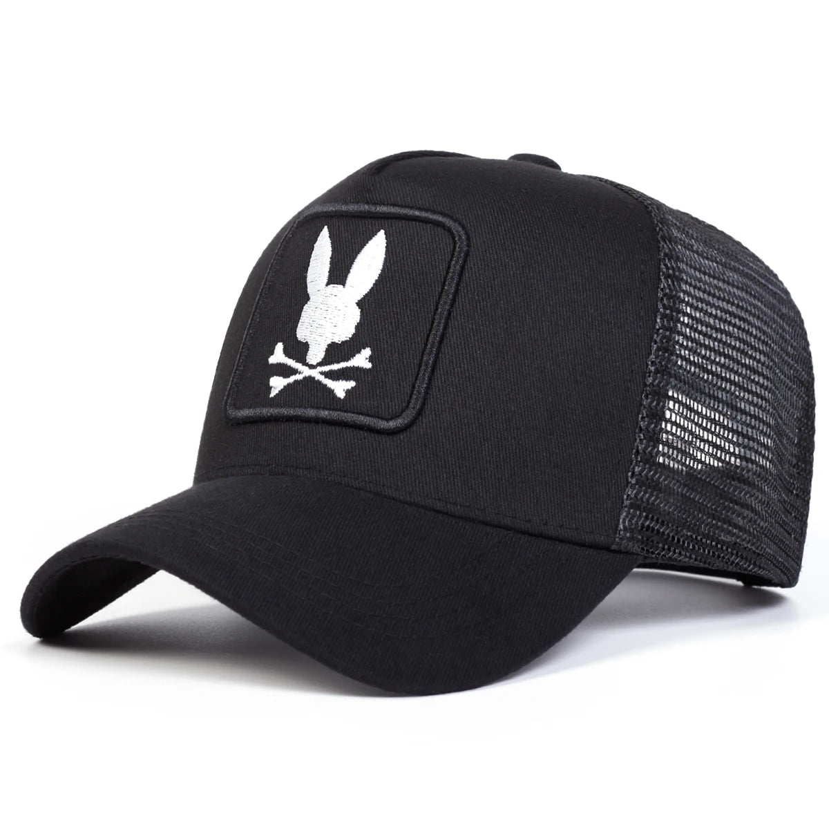 Unisex Rabbit Head Embroidery Baseball Net Caps