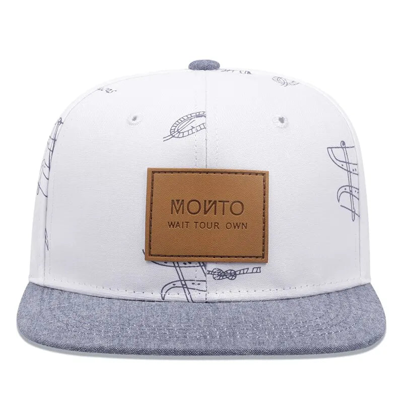 Fashion Men Women Baseball Leather Label Graffiti Letters Hip Hop Caps Unisex Snapback Cap