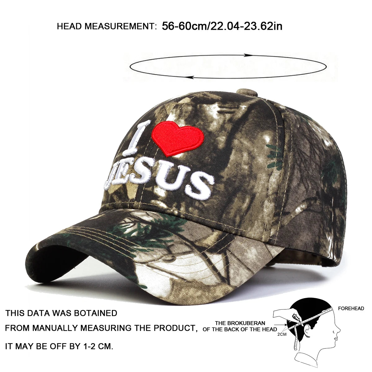 Unisex I LOVE JESUS Letter Embroidery Baseball Caps Sunscreen Hat