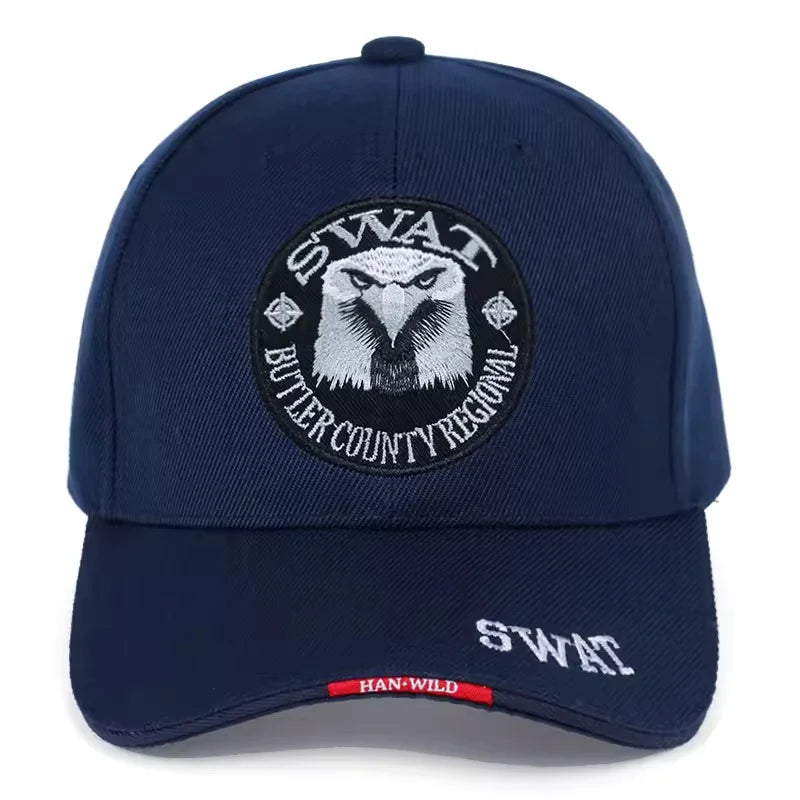 Army Cap Male Embroidered Eagle Black Baseball Caps