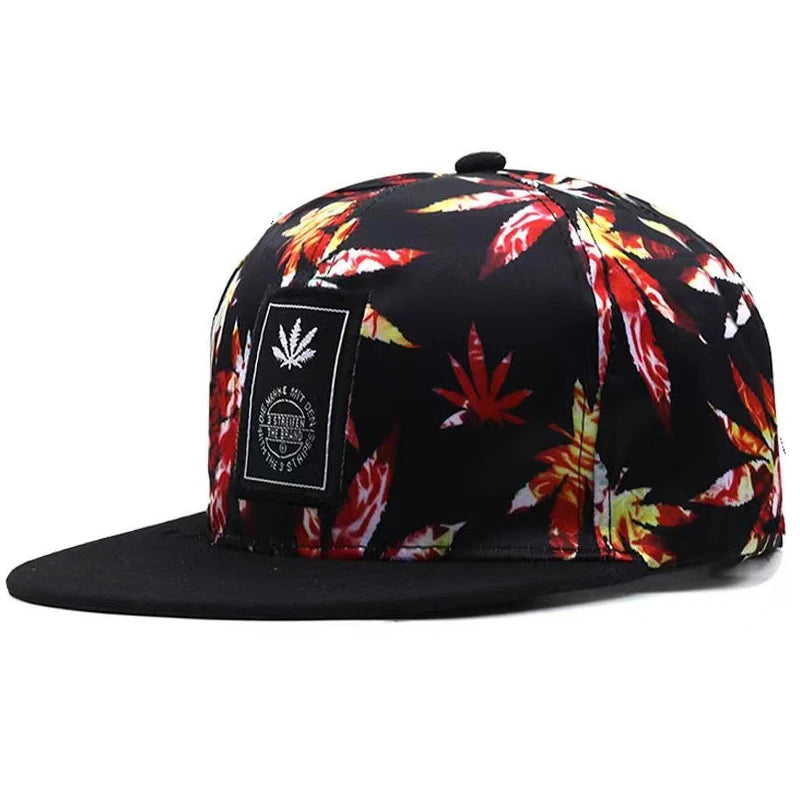 Unisex Fashion Maple Leaf Printing Baseball Cap Snapback Caps Cowboy Hat Men