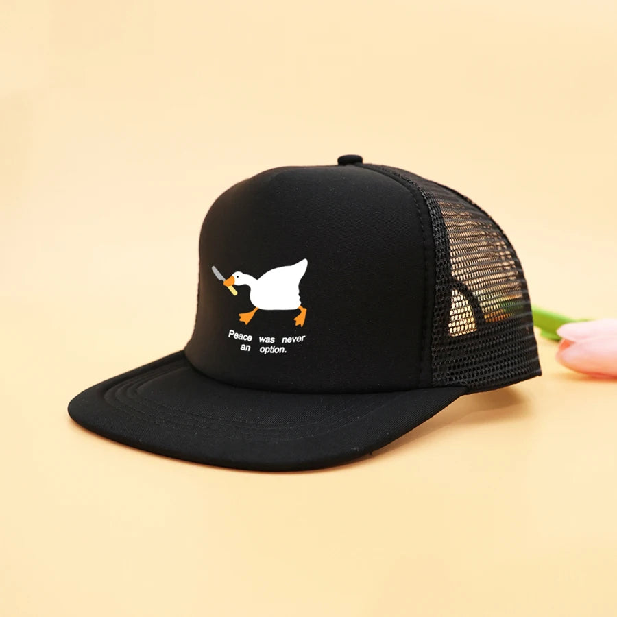 Children's Big Stupid Goose Print Mesh Breathable Baseball Cap