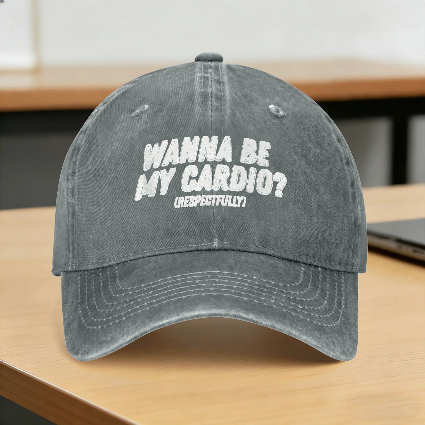 Wanna Be My Cardio Respectfully Funny Workout Fitness Baseball Caps