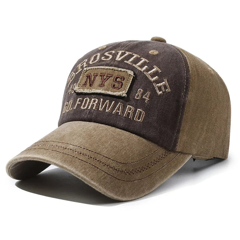 Four Seasons Men's Baseball Cap Casual Distressed Washed Cotton Letters Embroidered