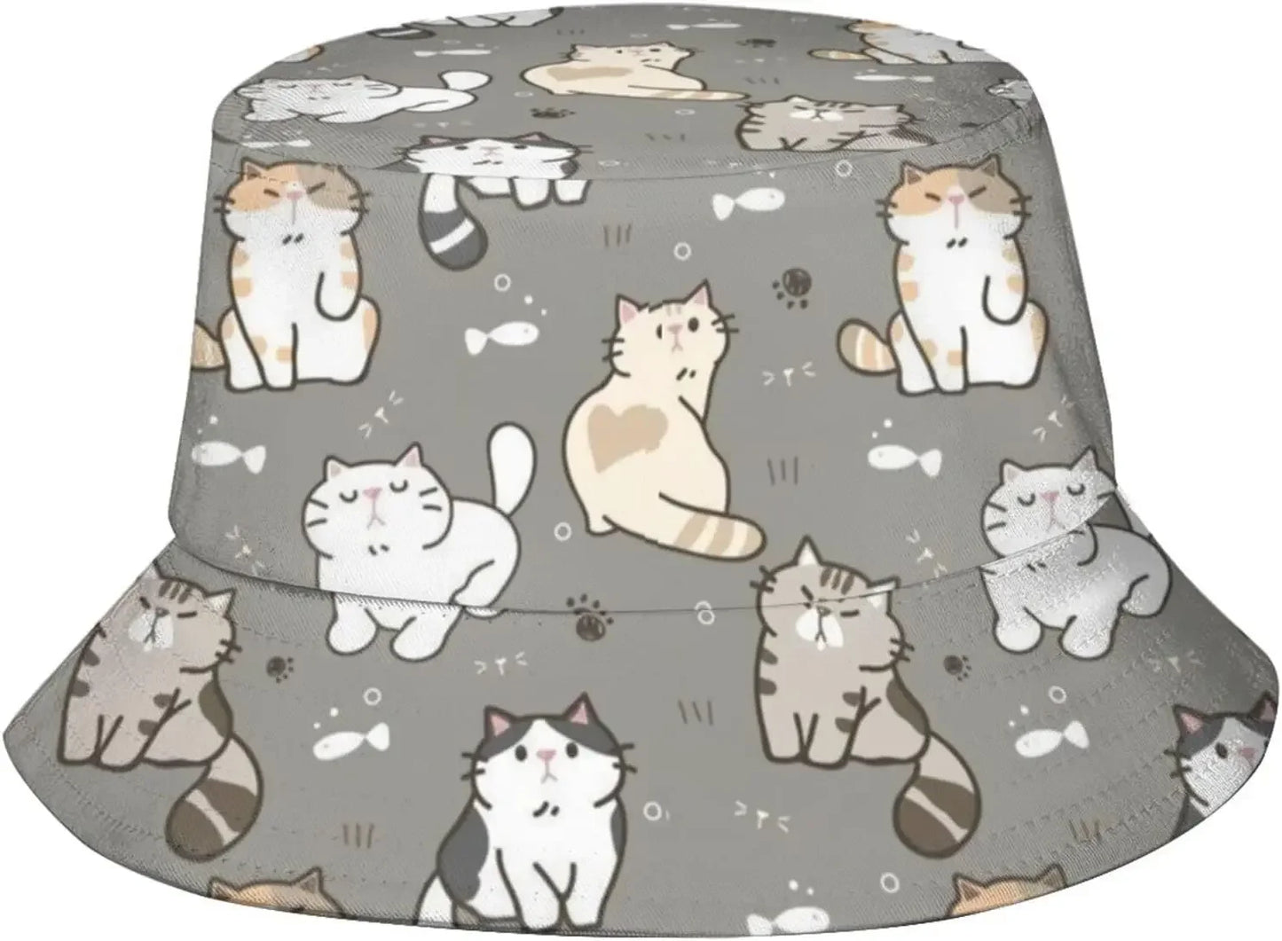 Cute Cat Fisherman Cap Hip Hop Gorras Summer Unisex Cartoon Cat