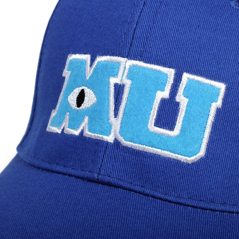 Fashion Men Baseball Cap Monsters University MU Letters Blue Hat