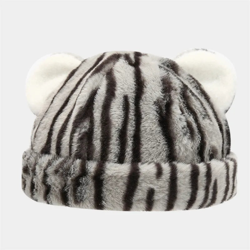 Autumn Winter Acrylic Print Thicken Knitted Hat