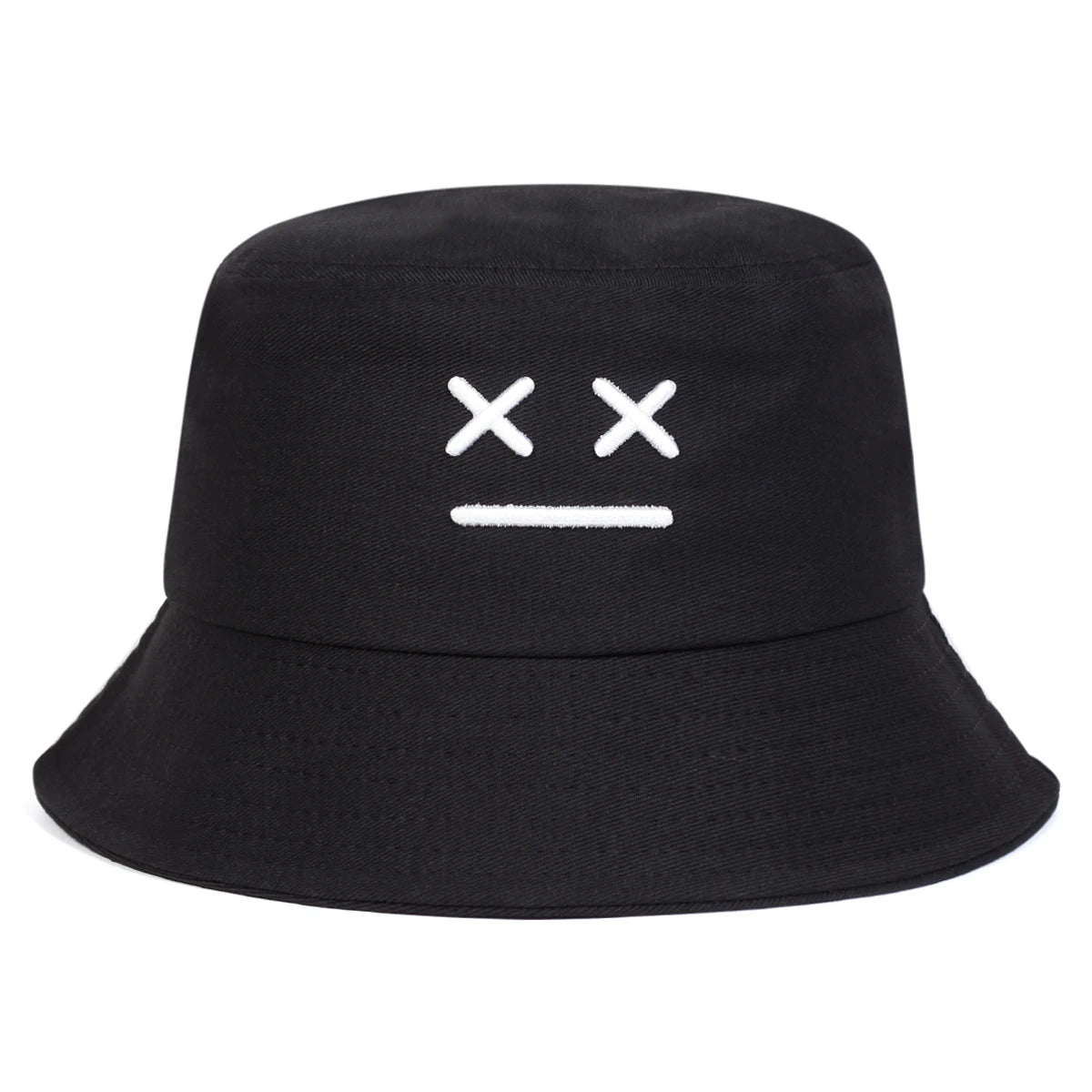 Unisex XX Smiling Face Embroidery Personality Bucket Hats