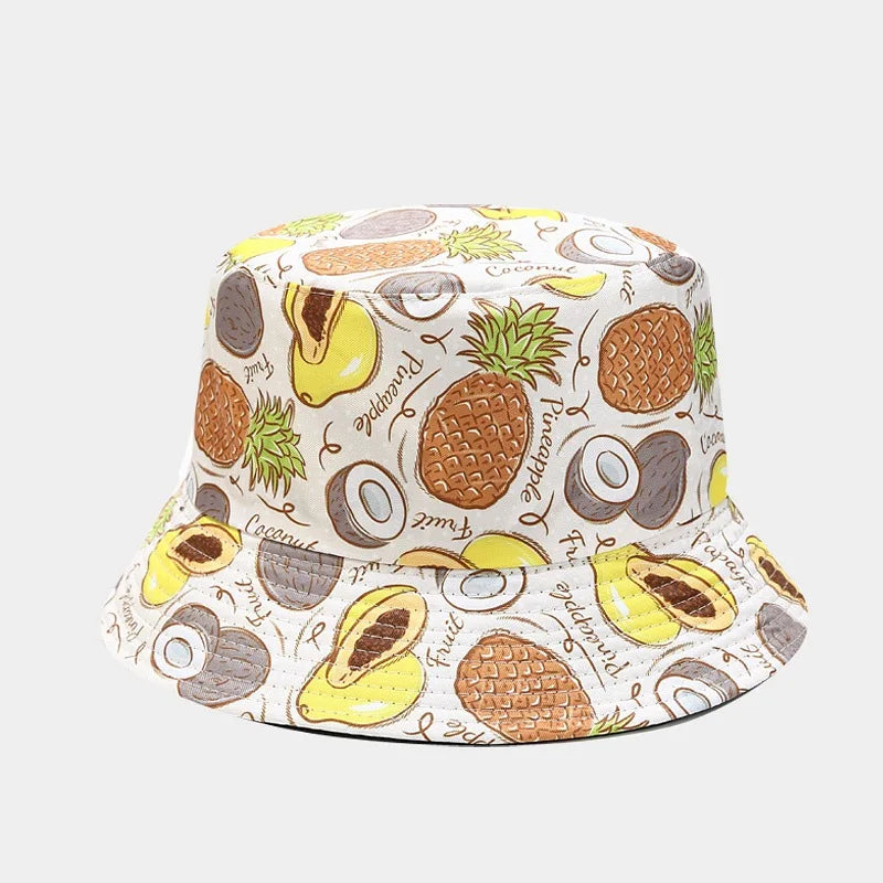 2022 18 Style Cotton Fruit Pattern Print Bucket Hat Fisherman Hat For Men And Women